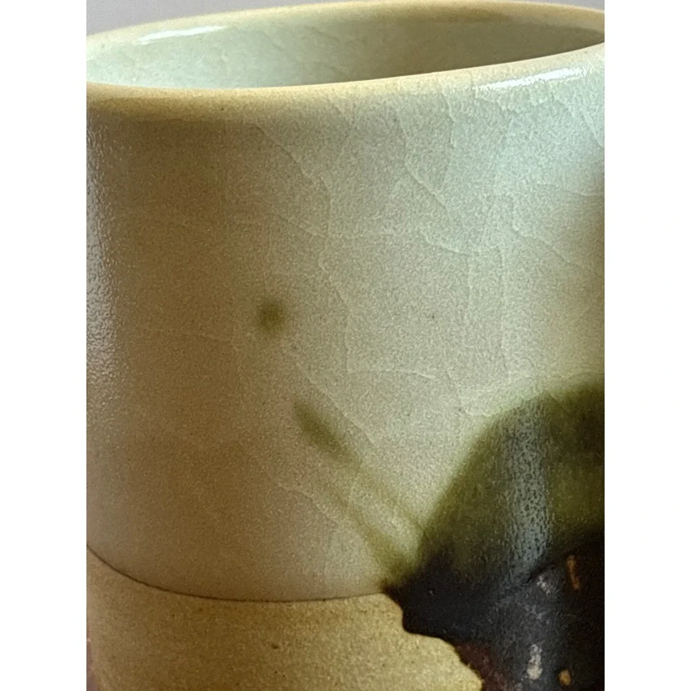 La Colombe Vallauris France Pottery Stoneware Tumblers Set of 2 Vintage Ceramic